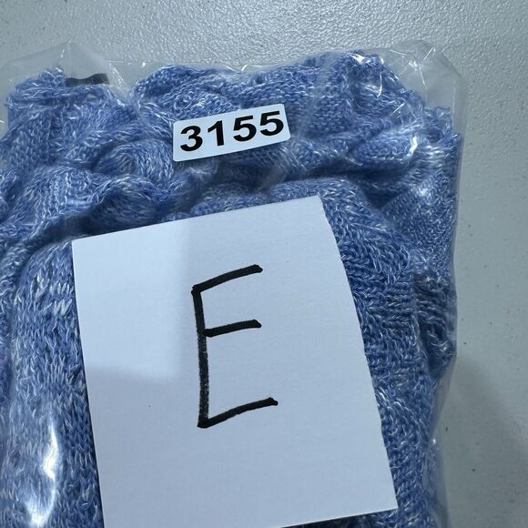 Two One Two New York Open Front Cardigan Long Sleeve Women Large Bluen Knit - Picture 7 of 7